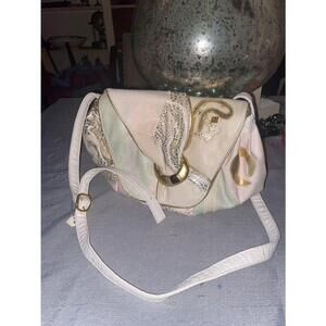 Women's Nas Bag White and Gold and pink Handbag